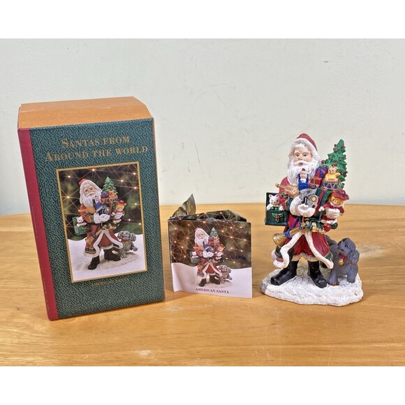 Santa's From Around The World American Santa Figurine 1994 Made in China - Picture 2 of 16